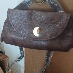 Classic Brown Pebbled Leather Crossbody Bag